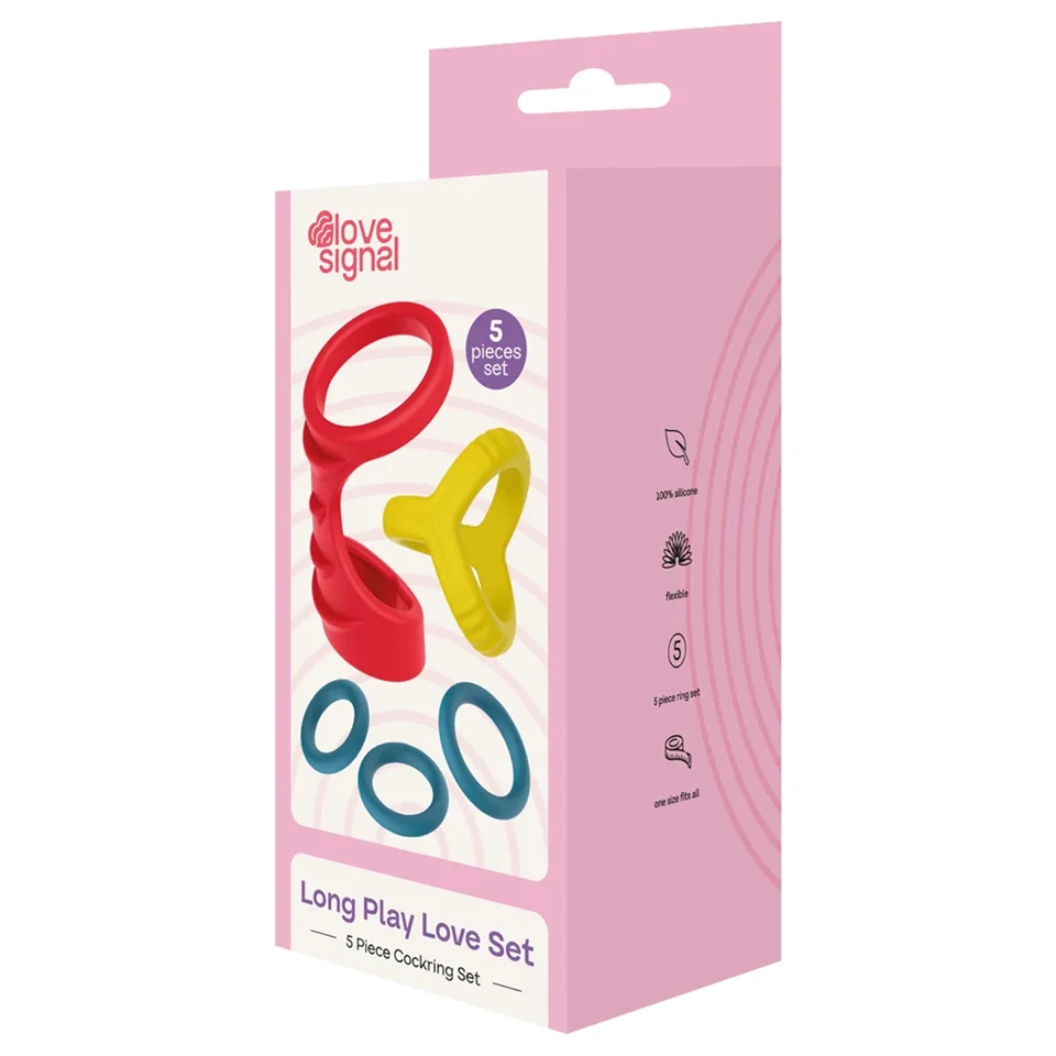 Dreamtoys Love Signal - péniszgyűrű szett (többszínű)