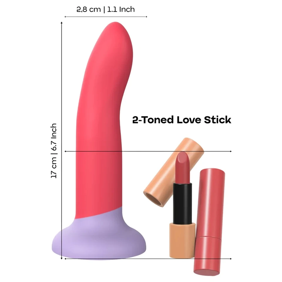 Dreamtoys Love Signal - kétszínű szilikon dildó közepes (piros)