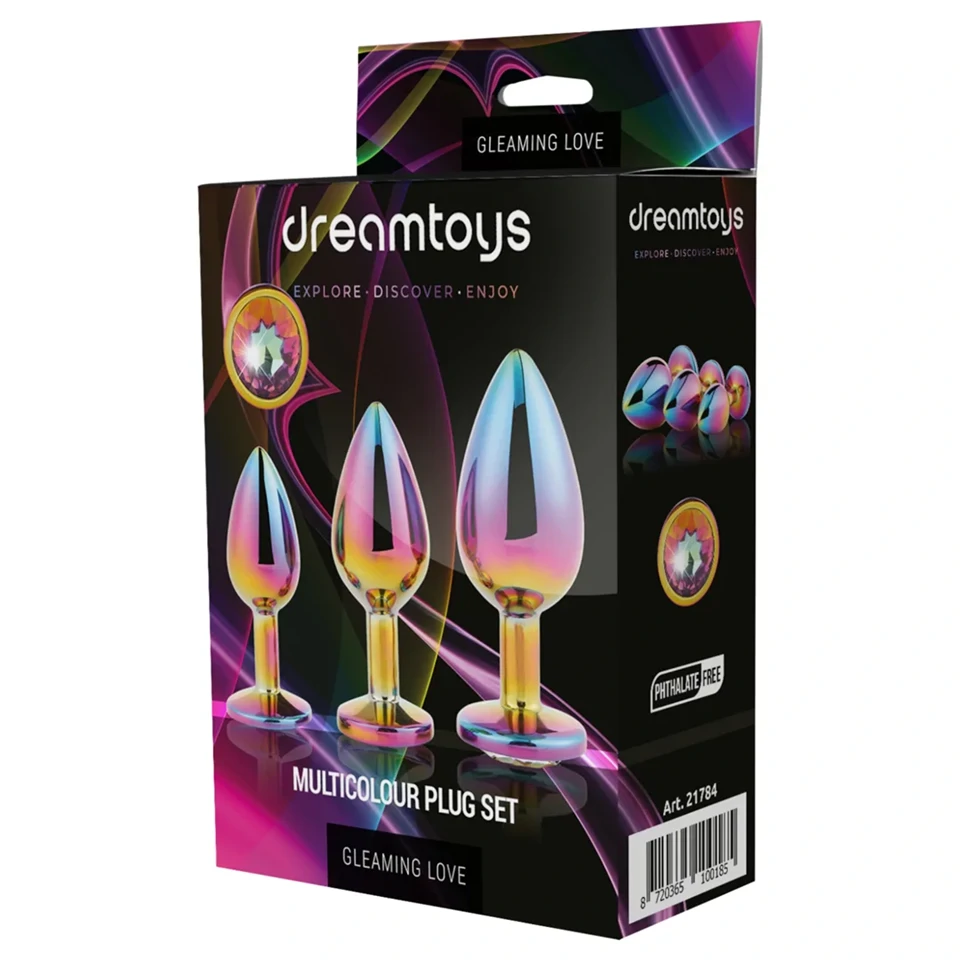 Dreamtoys Gleaming Love - drágaköves anál plug szett (többszínű)