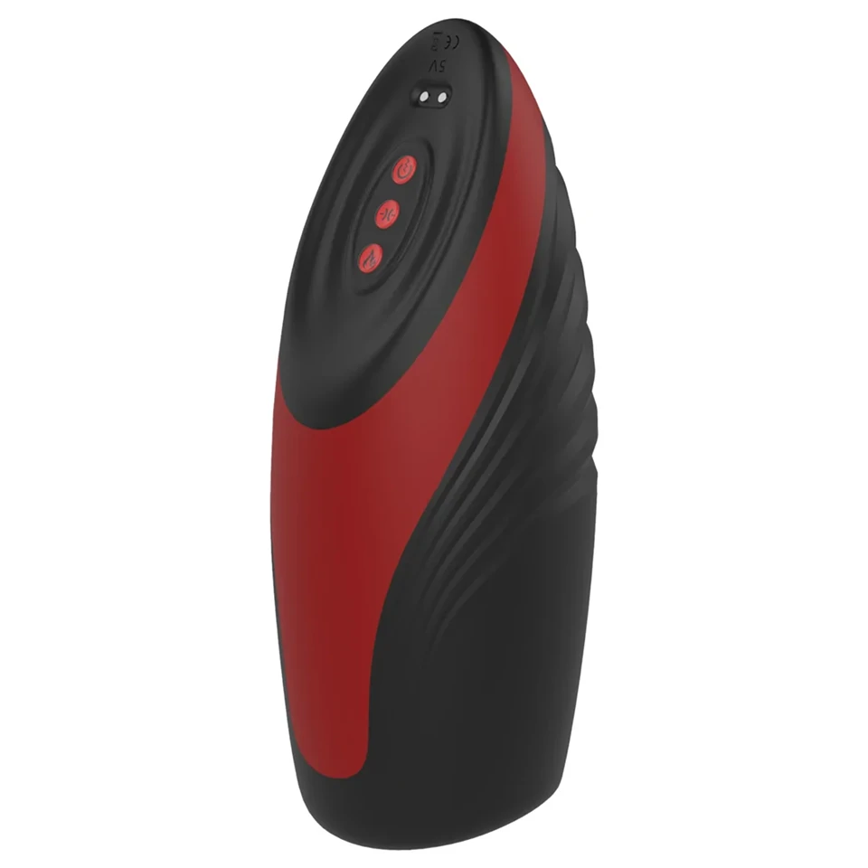 Dreamtoys Essentials - szívó-vibráló maszturbátor (fekete)