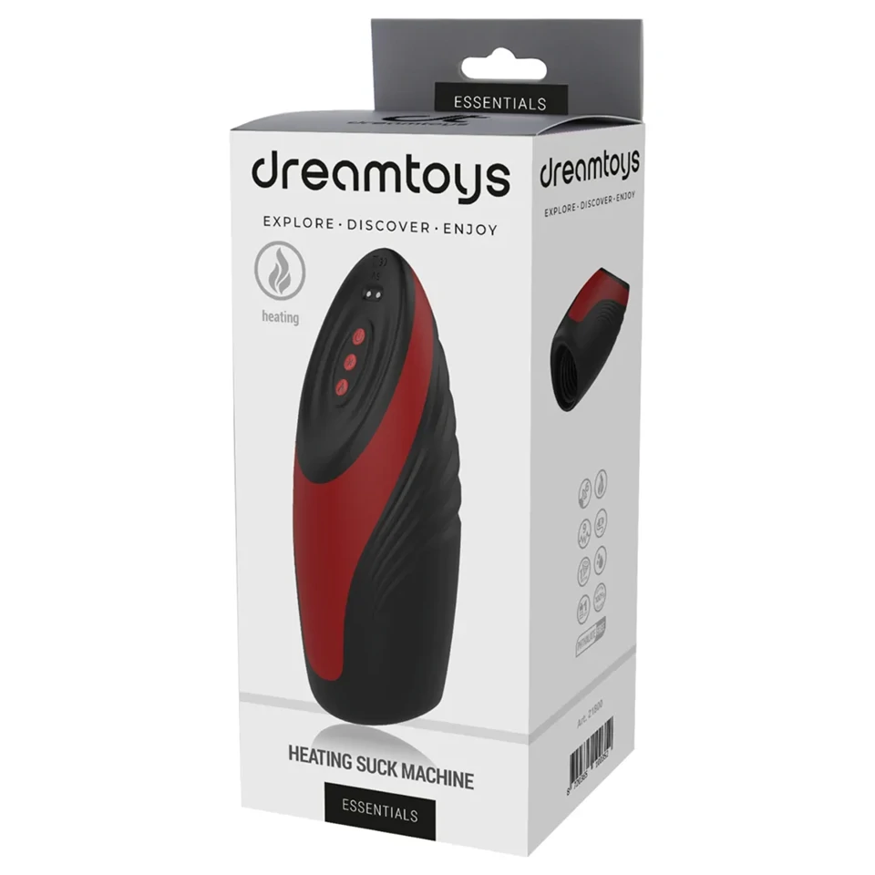 Dreamtoys Essentials - szívó-vibráló maszturbátor (fekete)