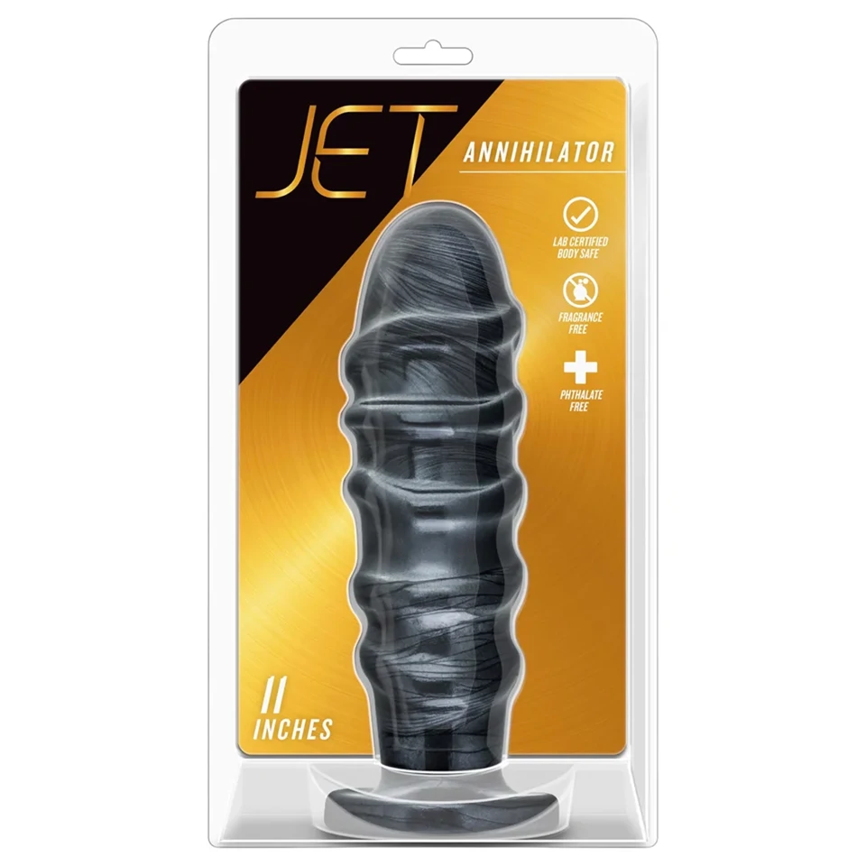 Blush Jet - XXL anál dildó (fekete)