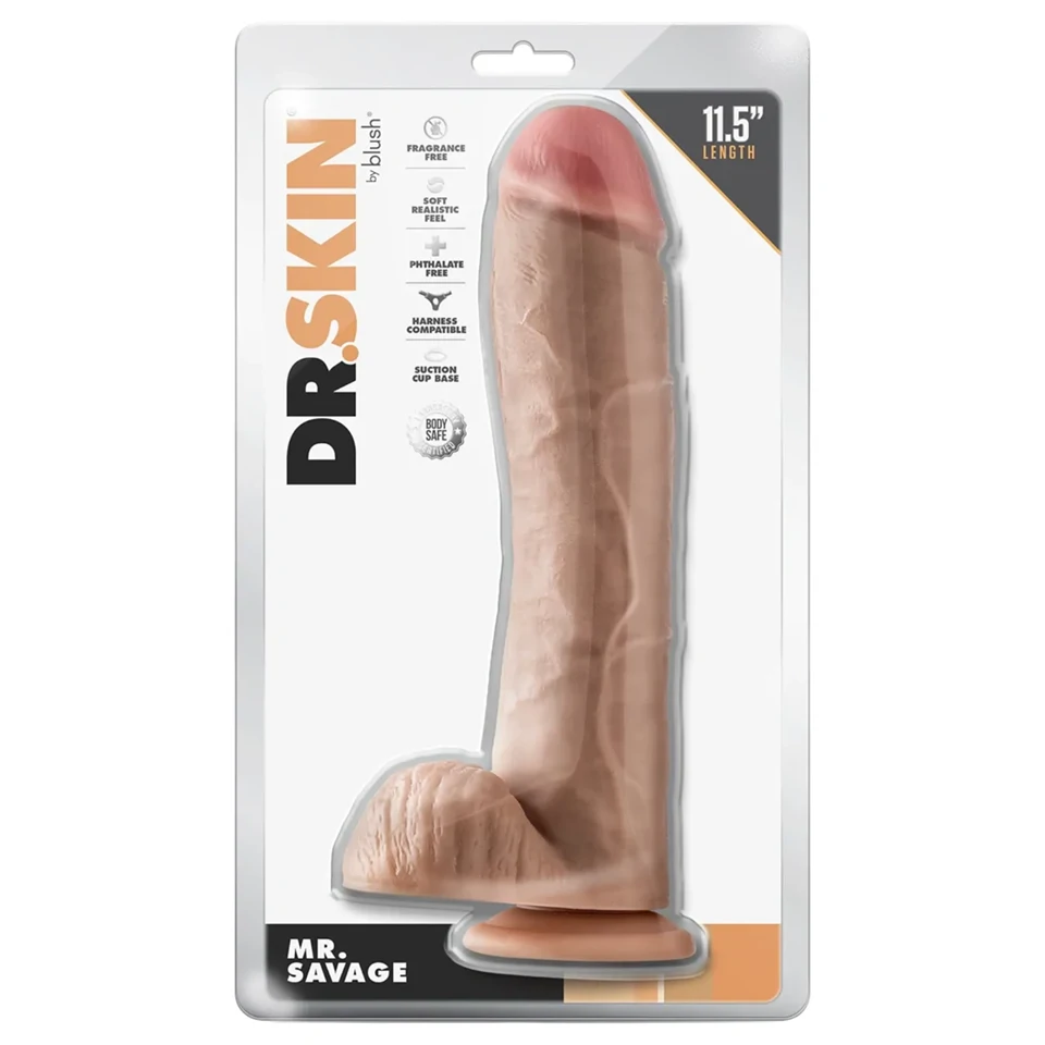 Blush Dr. Skin - élethű dildó herékkel (testszínű)