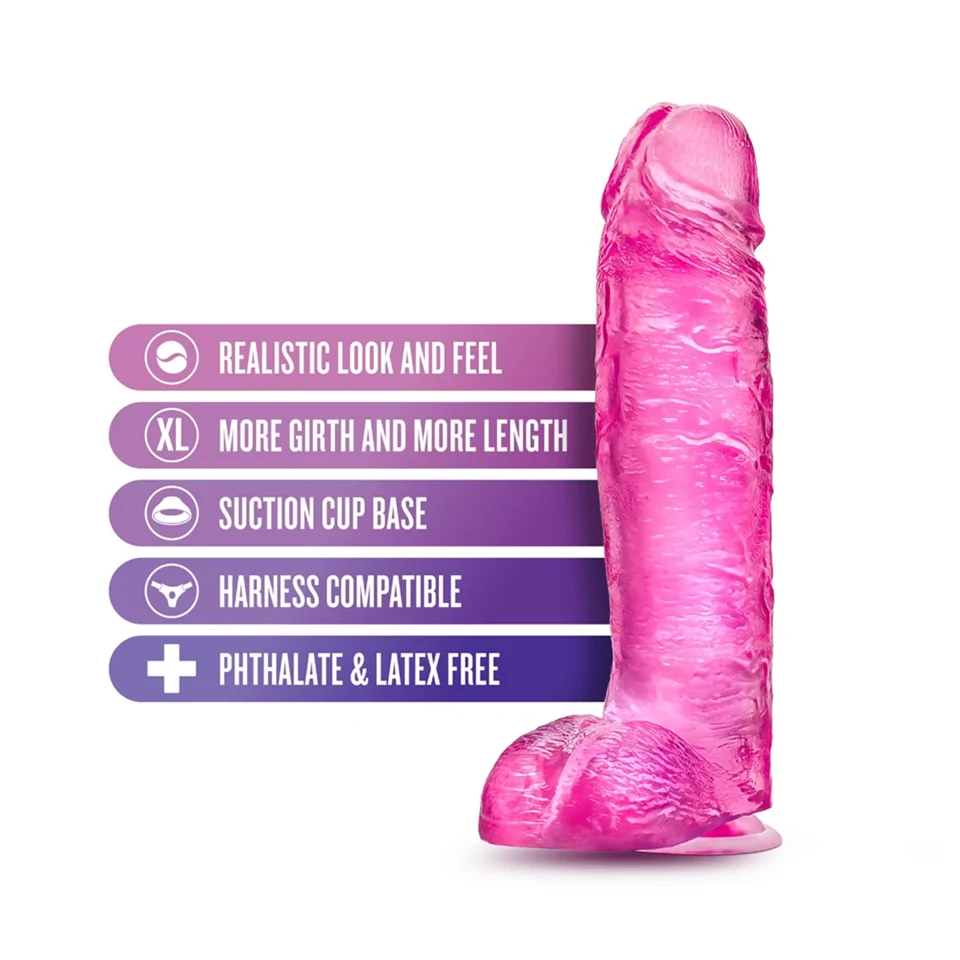 Blush B Yours Plus - realisztikus dildó (rózsaszín)