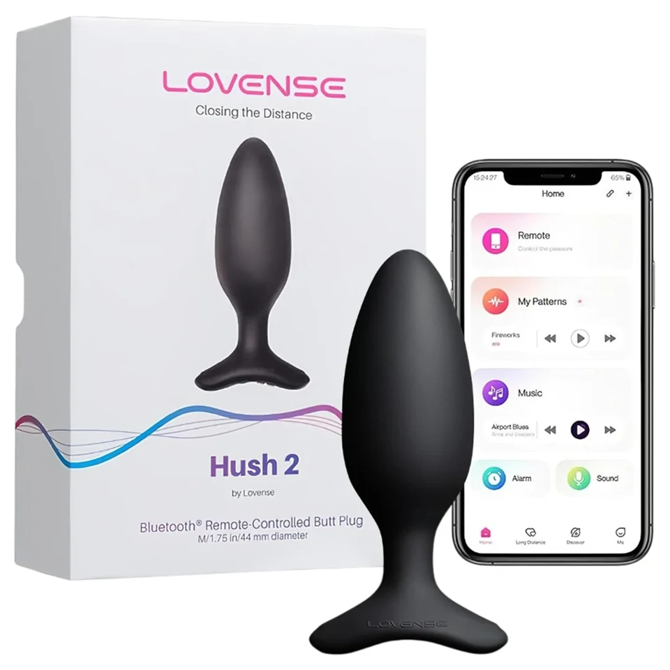 Lovense Hush 2 M – App-vezérelt análvibrátor (45 mm, fekete)
