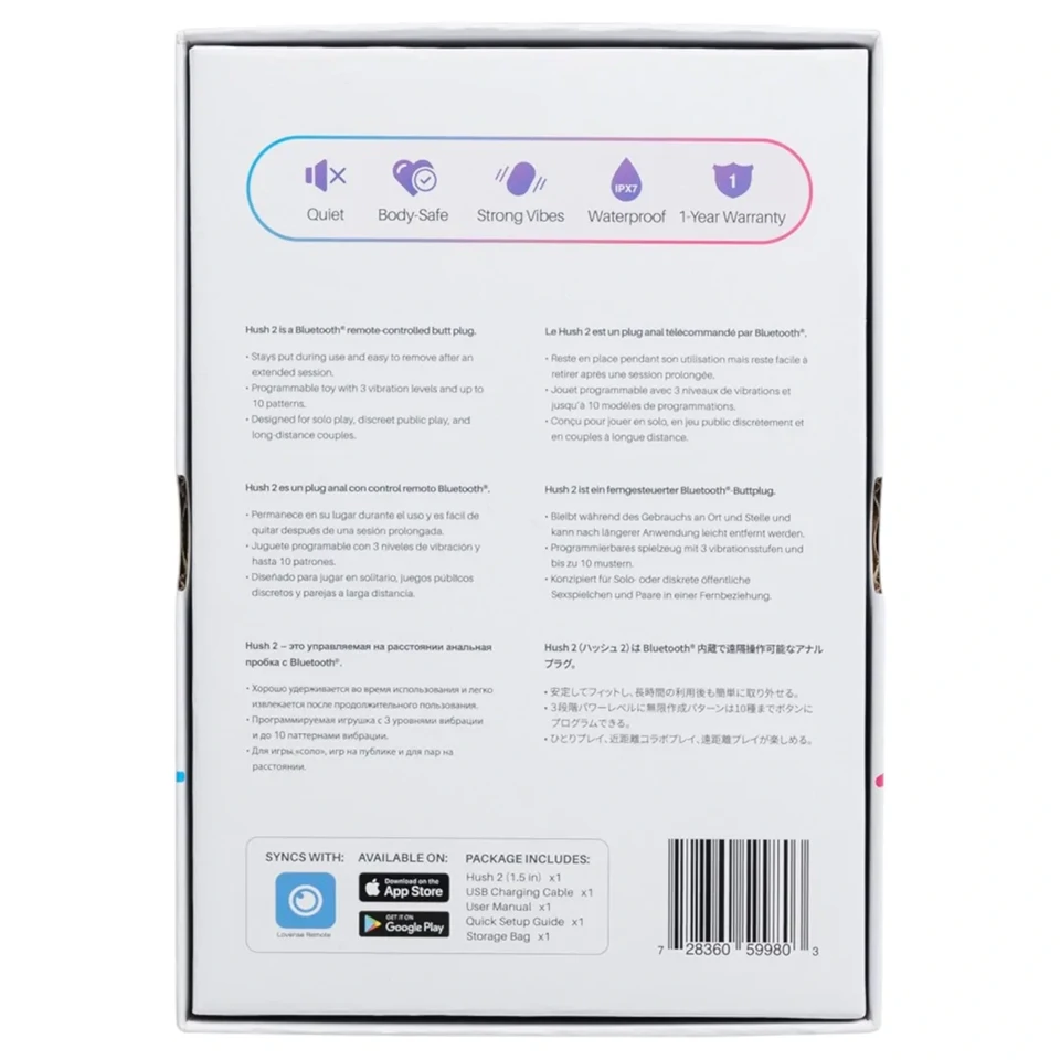 Lovense Hush 2 S – App-vezérelt análvibrátor (38 mm, fekete)
