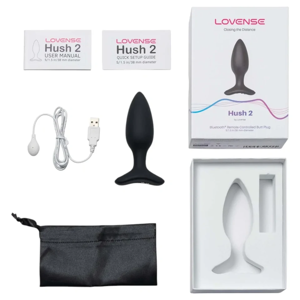 Lovense Hush 2 S – App-vezérelt análvibrátor (38 mm, fekete)