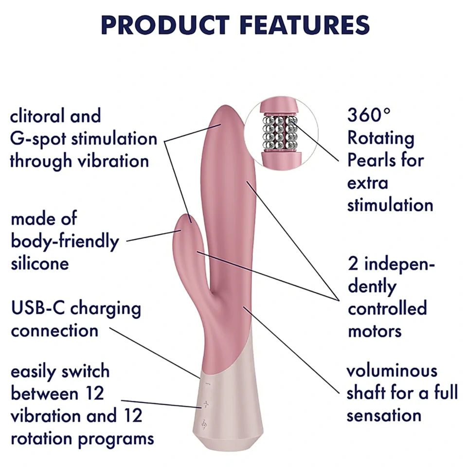 Satisfyer - Pearl Bunny 1 forgógyöngyös nyuszivibrátor (pink)