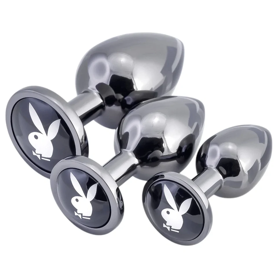 Playboy - anál plug szett - 3 részes (ezüst)
