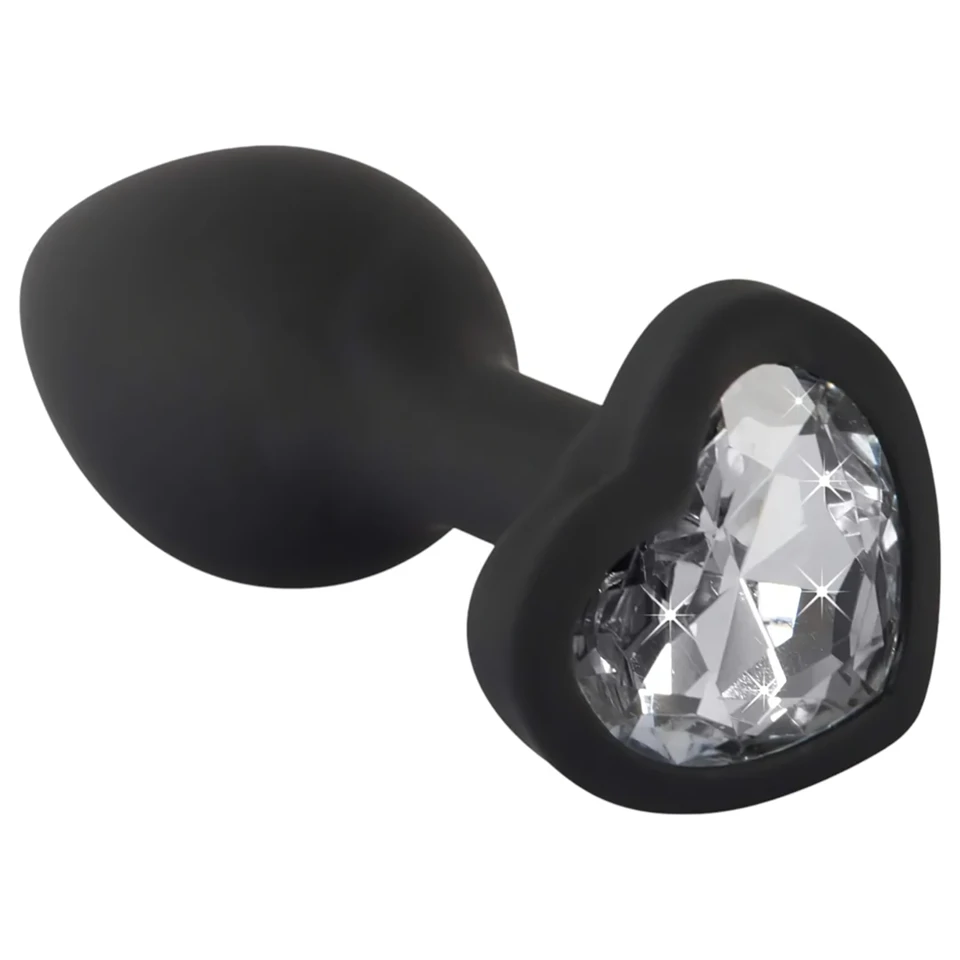 You2Toys Anal Plug - fehér köves anál plug (fekete)