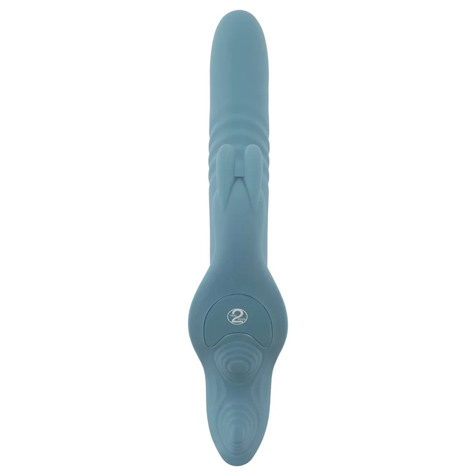 You2Toys - 3 részes felcsatolható nyuszis lökővibrátor távirányítóval (kék)