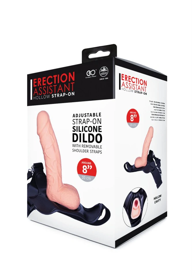 AROUND 8" SILICONE HOLLOW STRAP ON WITH PU HARNESS