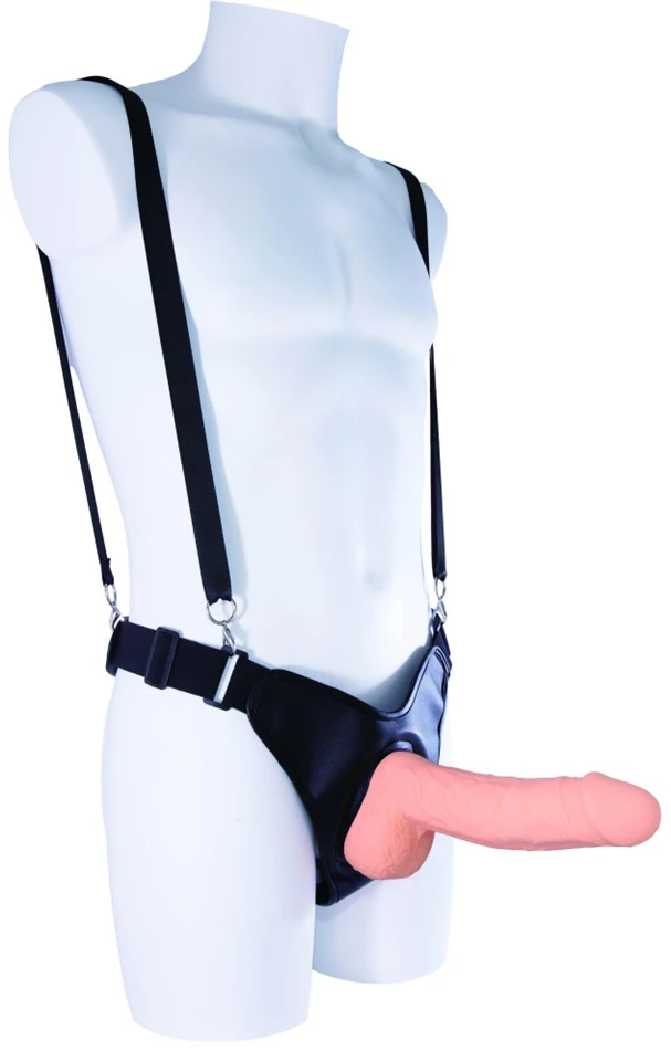 AROUND 8" SILICONE HOLLOW STRAP ON WITH PU HARNESS