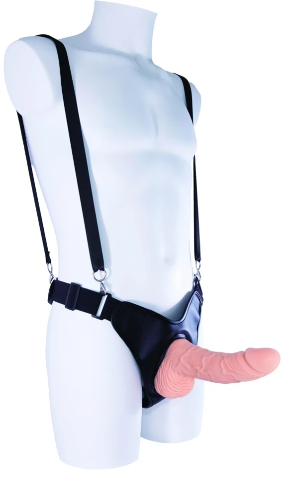 AROUND 7.5" SILICONE HOLLOW STRAP ON WITH PU HARNESS