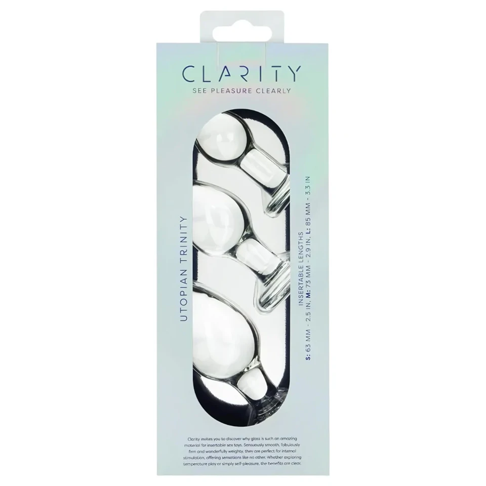 Clarity Utopian Trinity - üveg análkúp szett (átlátszó)