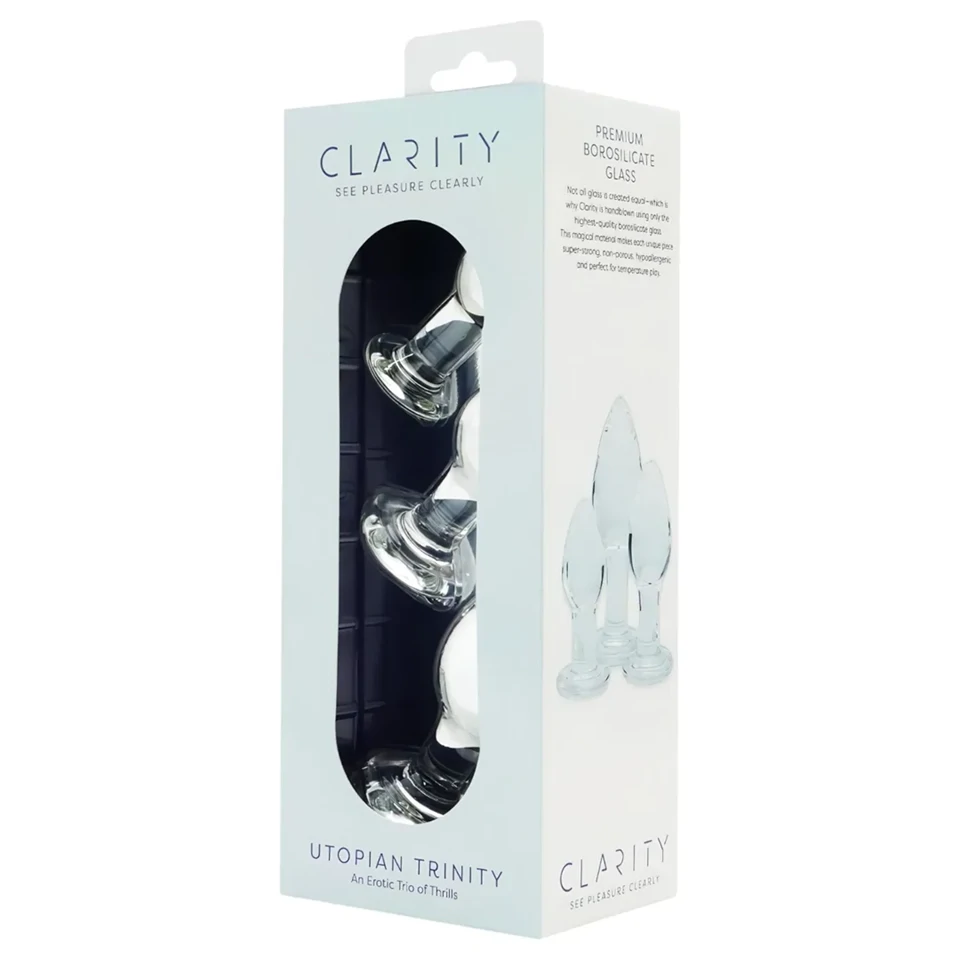 Clarity Utopian Trinity - üveg análkúp szett (átlátszó)