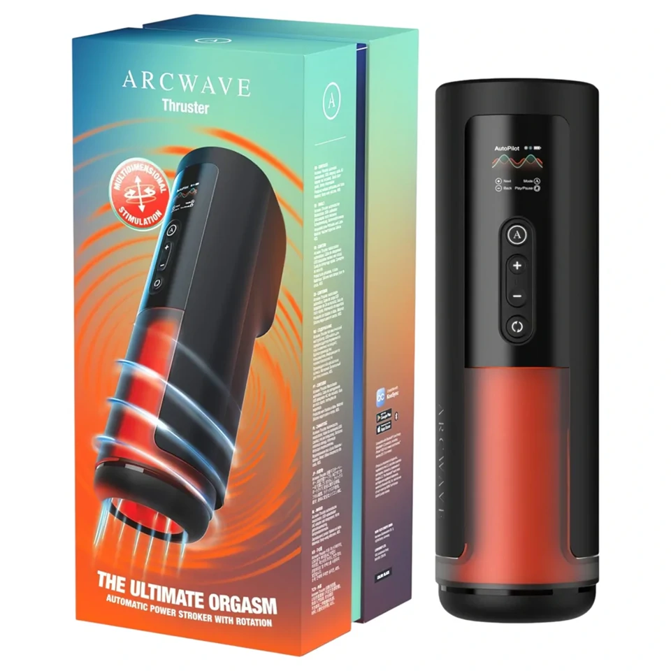 Arcwave Thruster - lökő és forgó automata maszturbátor (fekete)