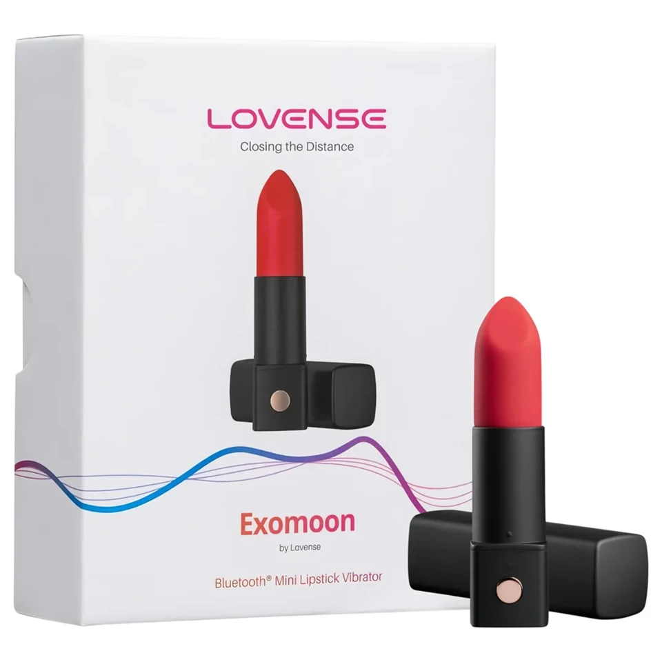 Lovense Exomoon - rúzs formájú mini vibrátor (fekete)