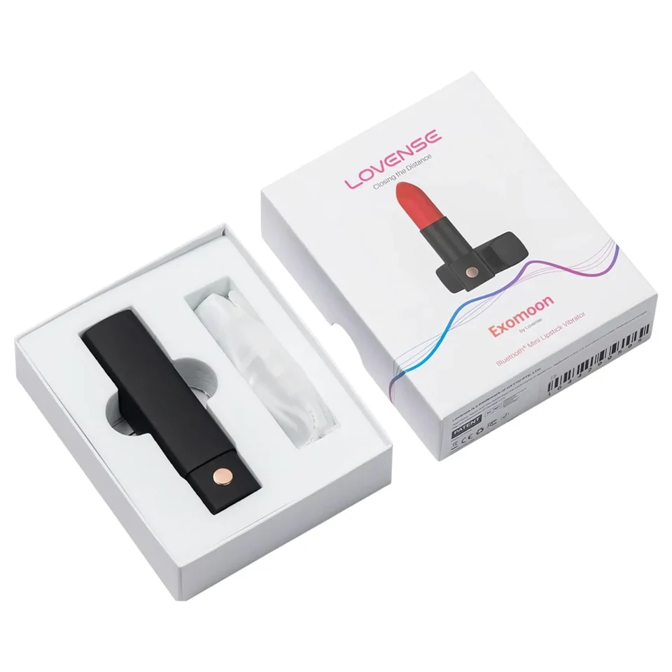 Lovense Exomoon - rúzs formájú mini vibrátor (fekete)