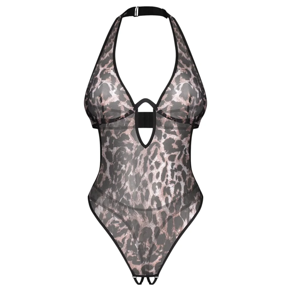 Obsessive Addia - leopárdmintás nyitott body