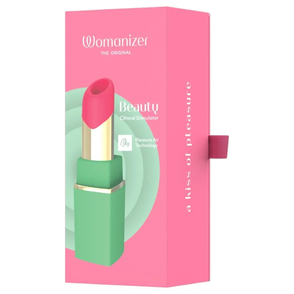 Womanizer Beauty - rúzs alakú léghullámos csiklóizgató (zöld)