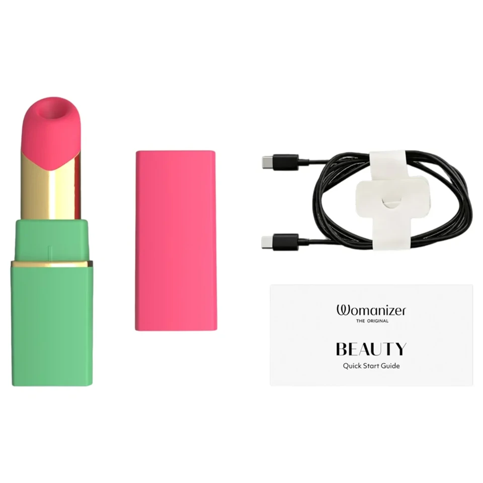 Womanizer Beauty - rúzs alakú léghullámos csiklóizgató (zöld)