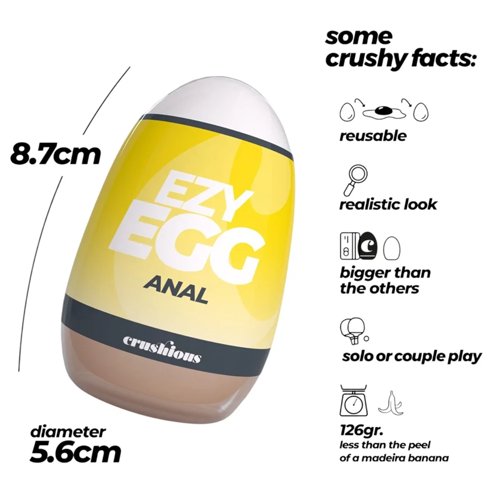 Crushious Ezy Egg Anal - maszturbátor tojás (testszínű)