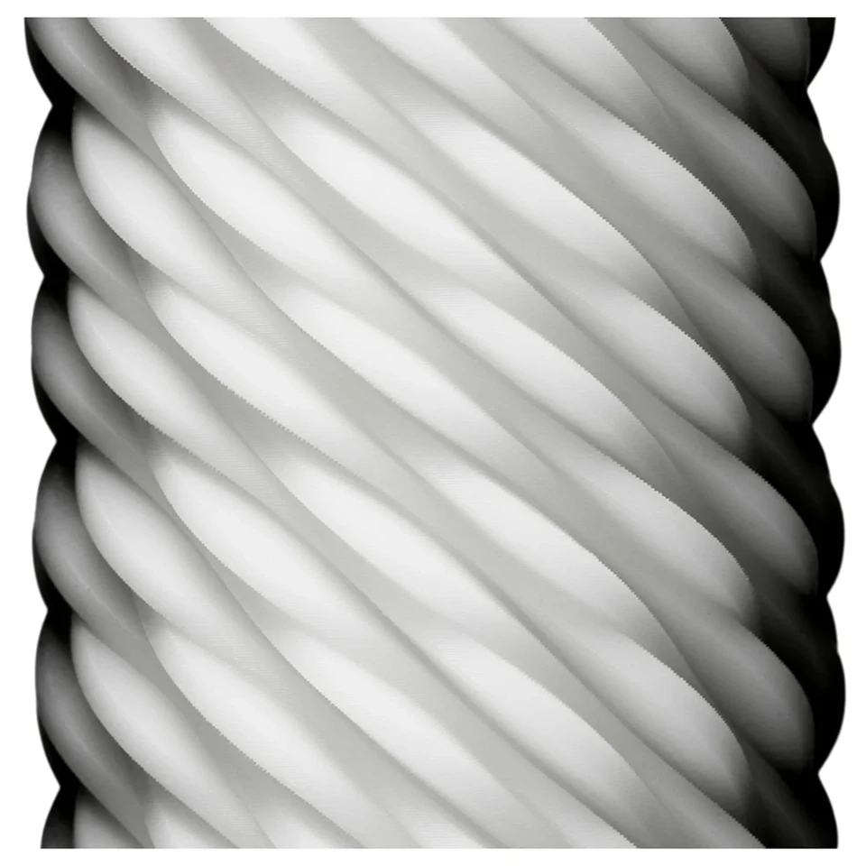 TENGA 3Dx Flow - hullámos mintás maszturbátor (fehér)