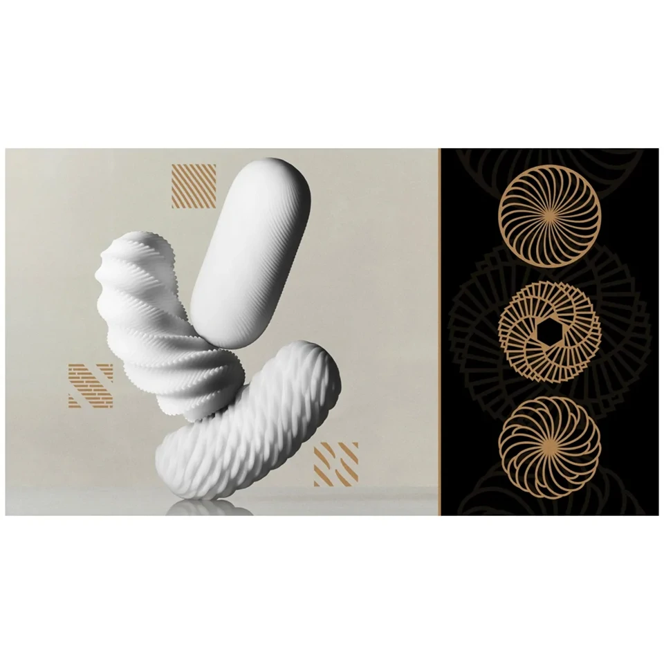 TENGA 3Dx Flow - hullámos mintás maszturbátor (fehér)