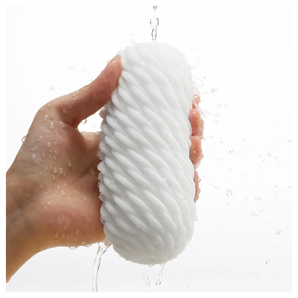 TENGA 3Dx Flow - hullámos mintás maszturbátor (fehér)