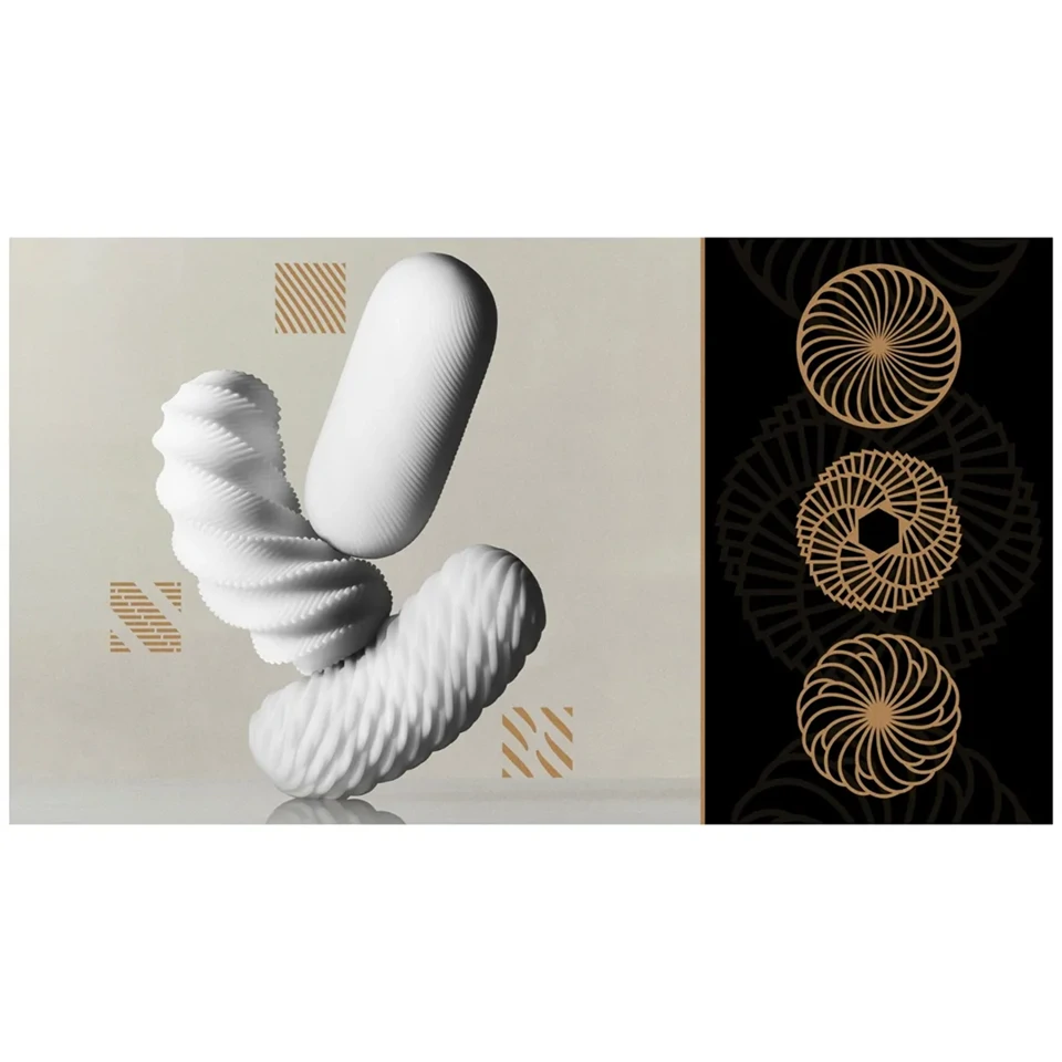 TENGA 3Dx Spiral - spirál mintás maszturbátor (fehér)