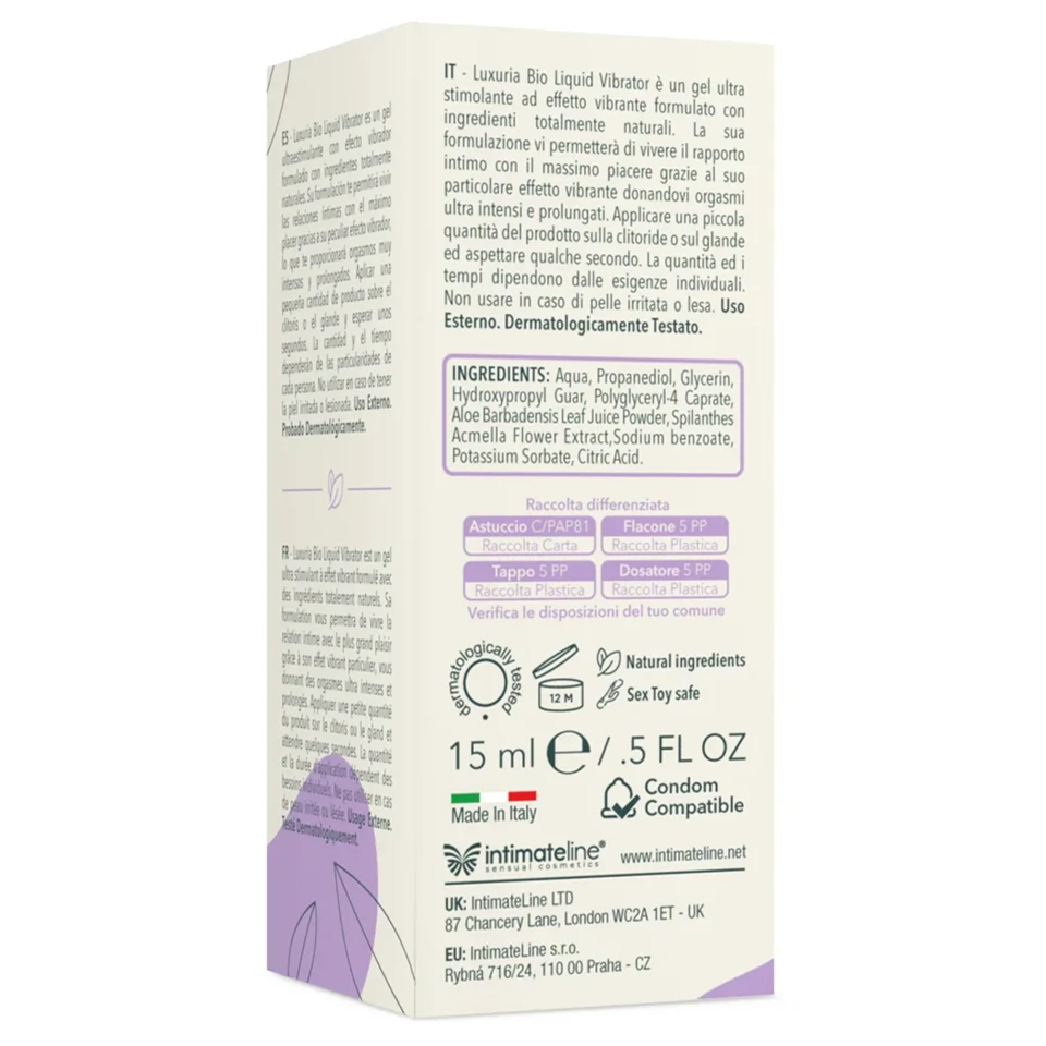 Intimateline Luxuria BIO - folyékony vibrátor gél nőknek