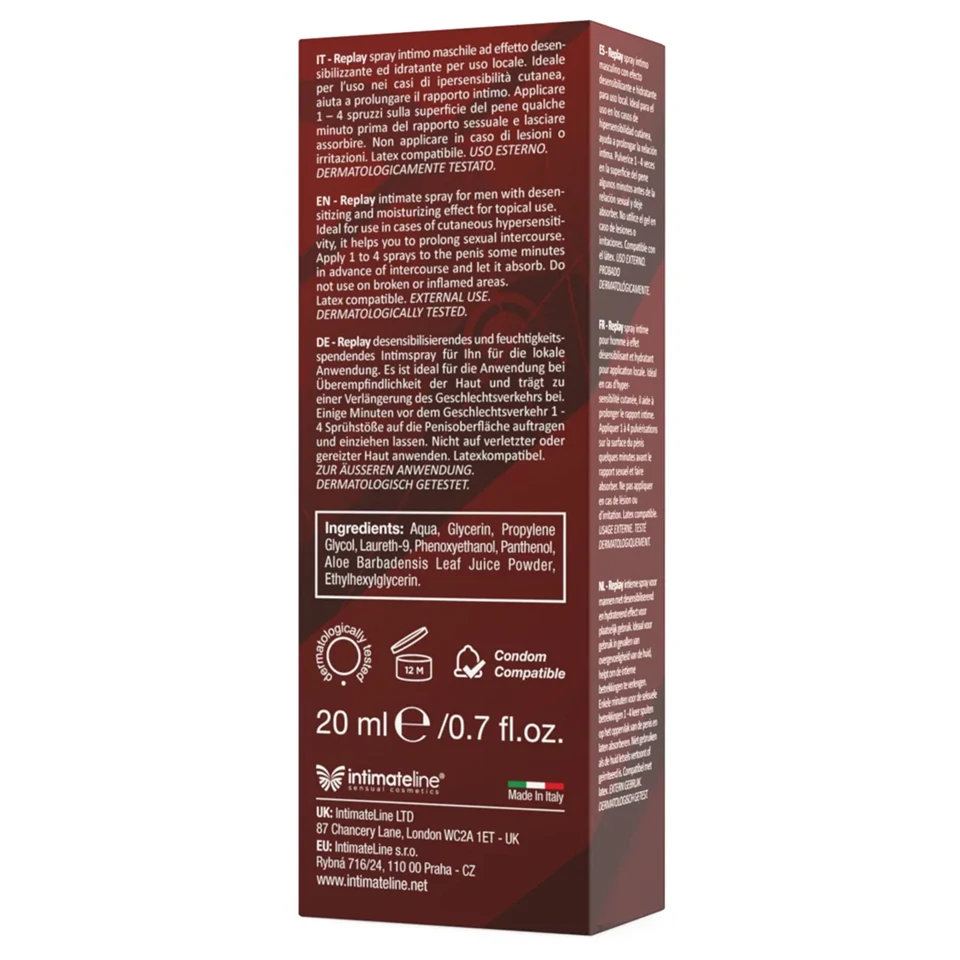 Intimateline Replay - késleltető spray férfiaknak