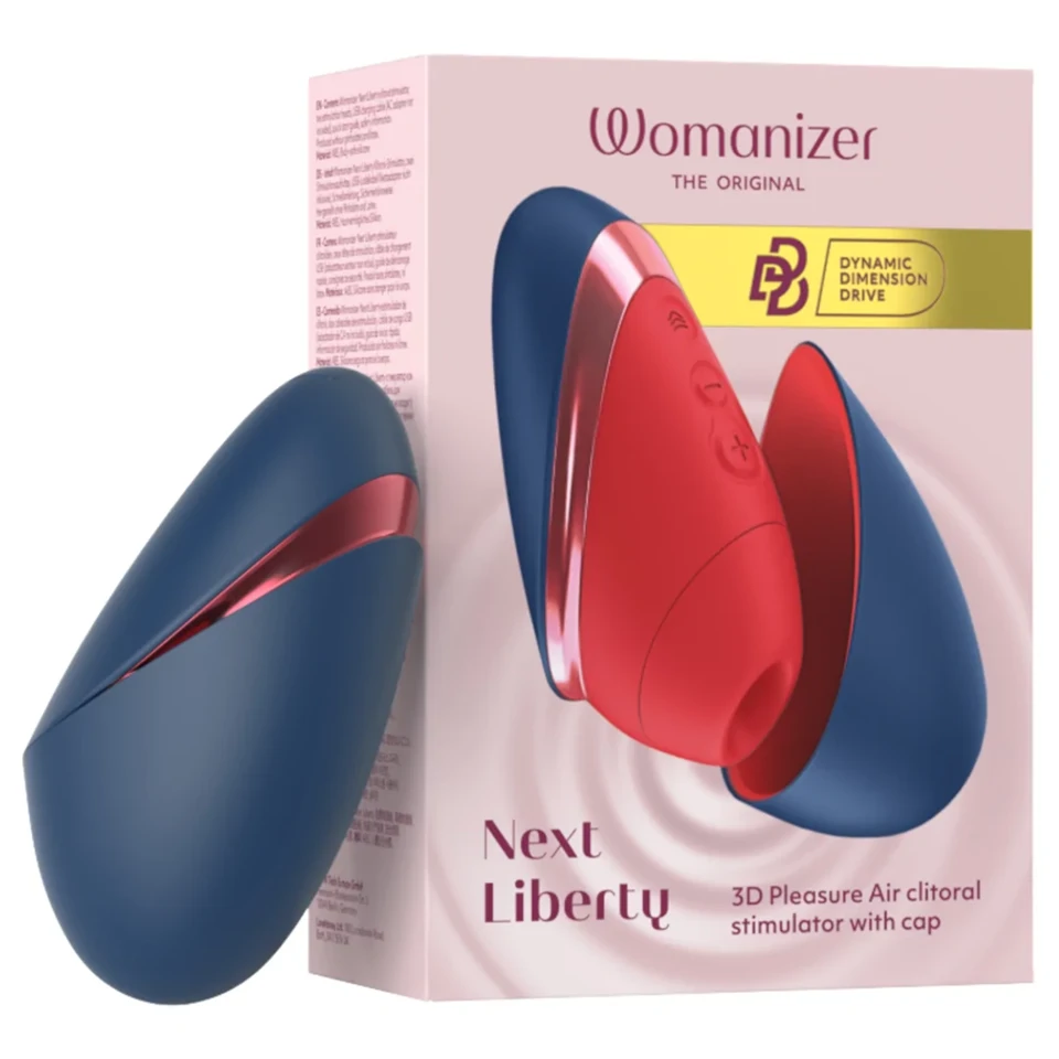 Womanizer Next Liberty - léghullámos csiklóizgató (kék)