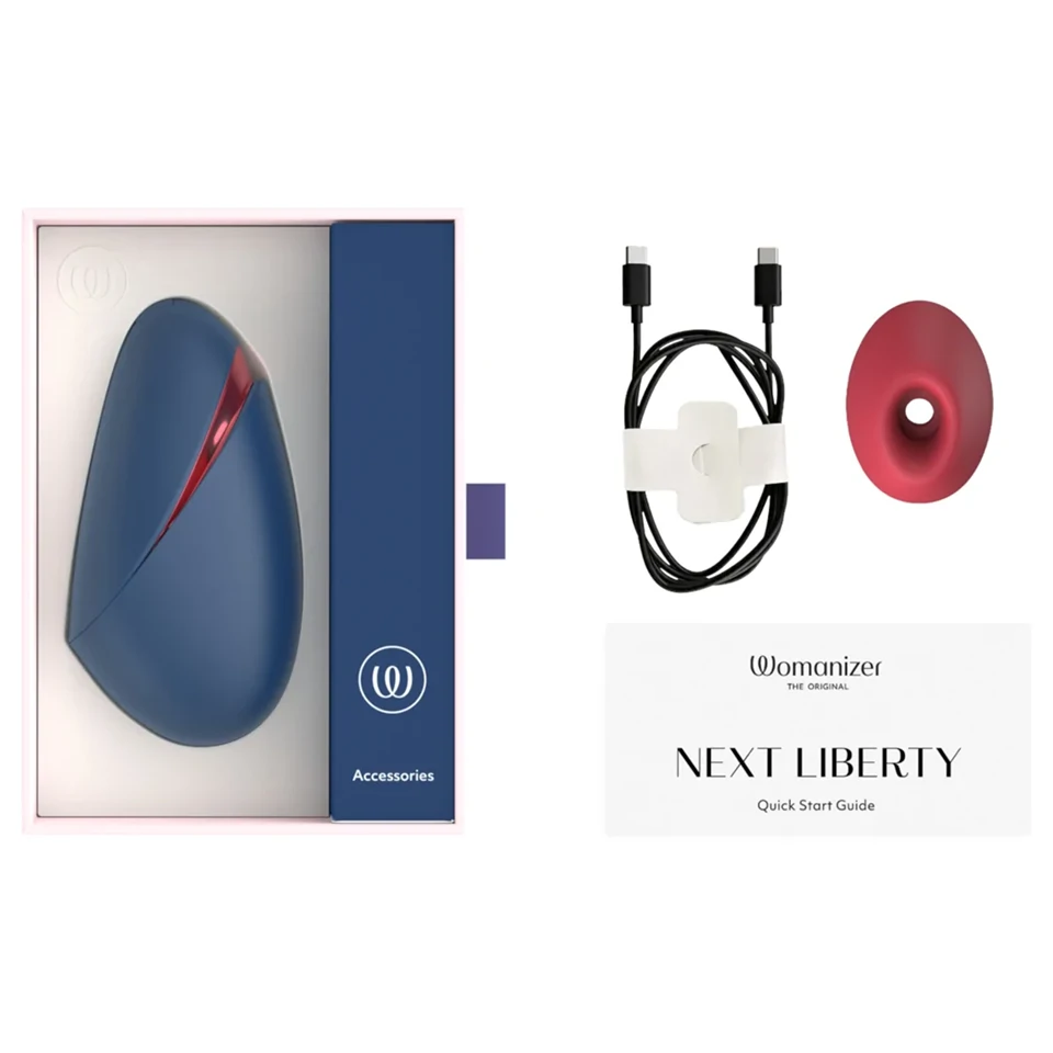 Womanizer Next Liberty - léghullámos csiklóizgató (kék)