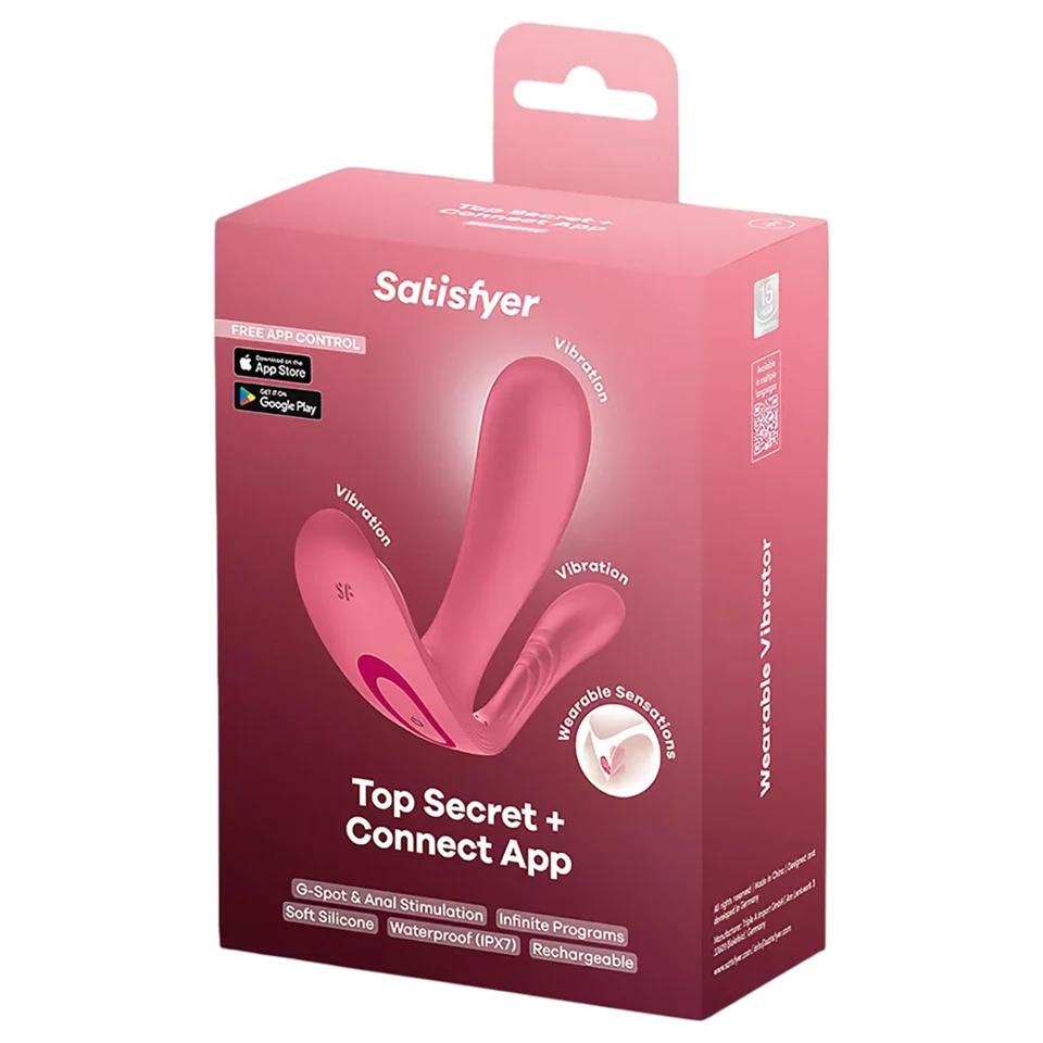 Satisfyer Top Secret+ - viselhető G-pont- és análvibrátor (rózsaszín)