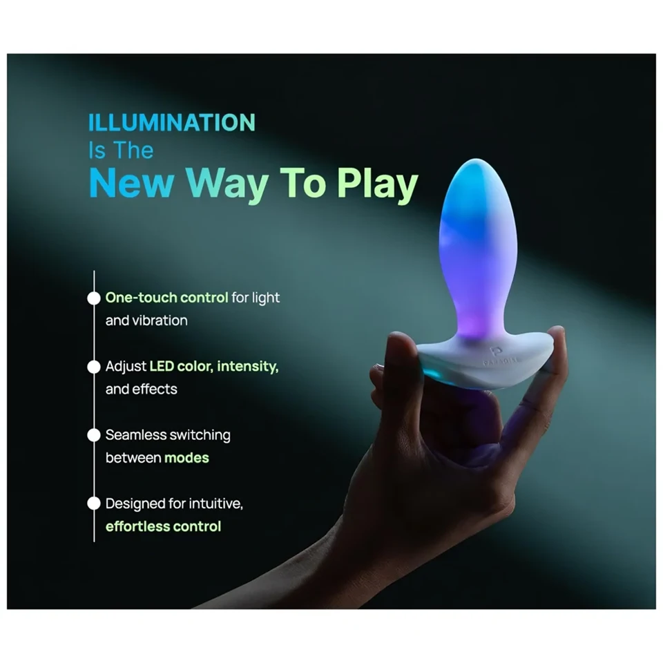 Paradise Illumination - világító vibrációs anál plug (fehér)