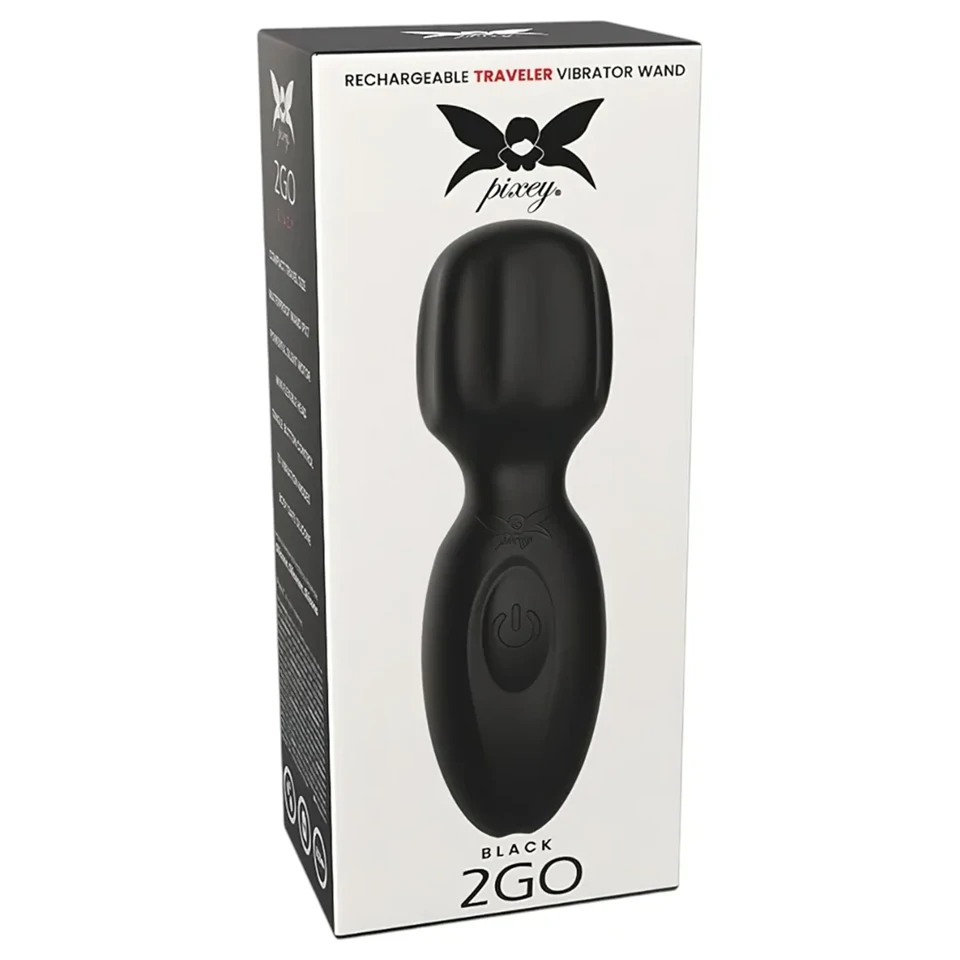Pixey 2GO - akkus mini masszírozó vibrátor (fekete)