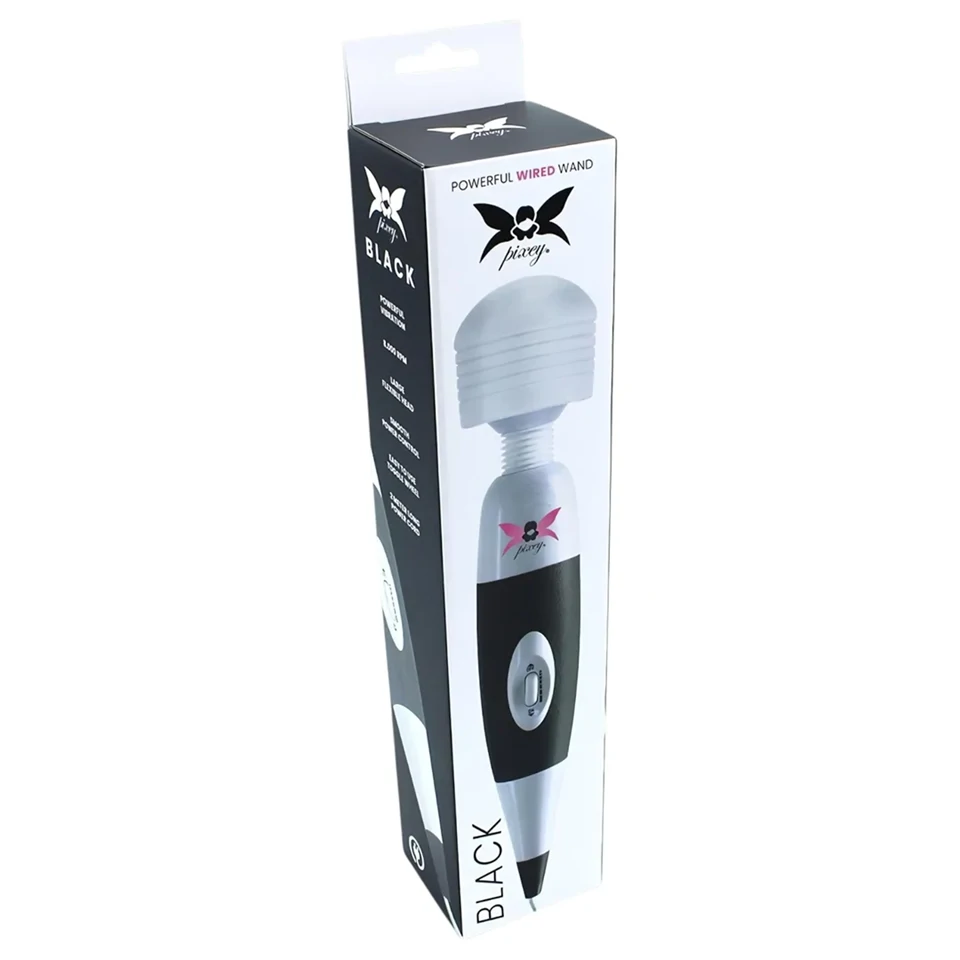 Pixey - vezetékes masszírozó vibrátor (fekete)
