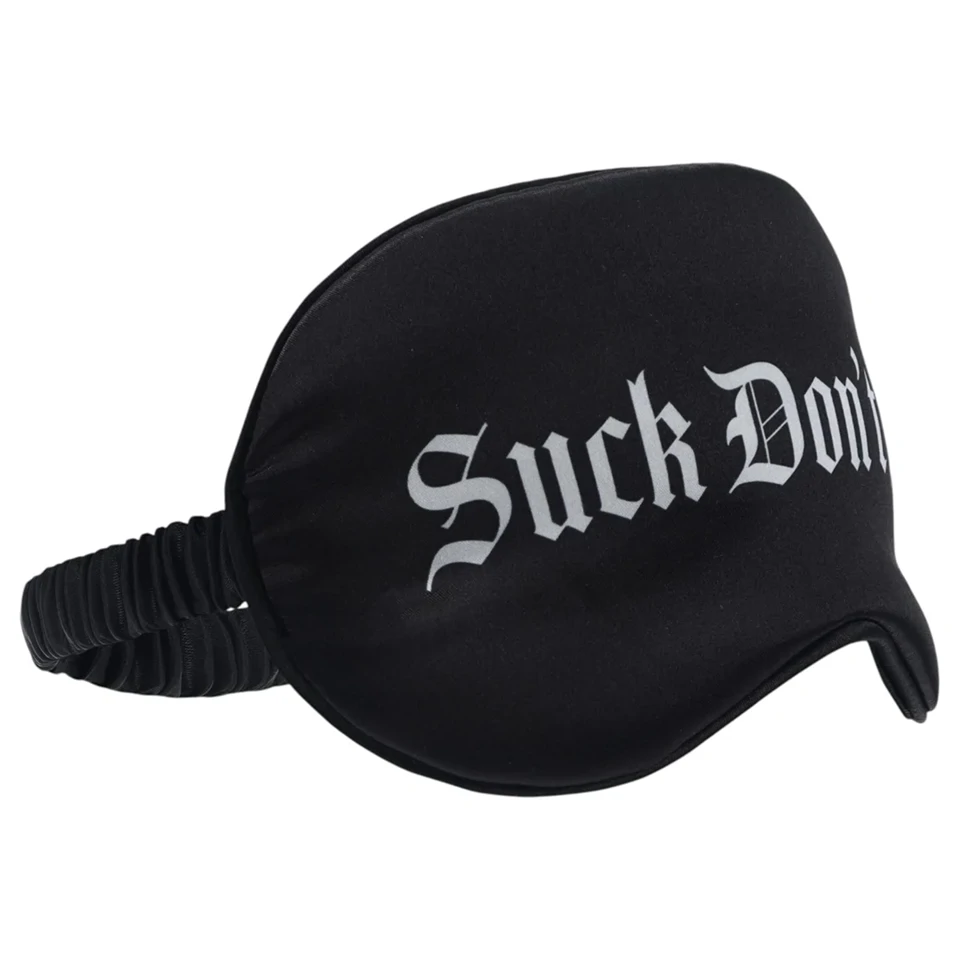 Ouch! - "Suck Don't Bite" feliratos szatén szemmaszk (fekete)
