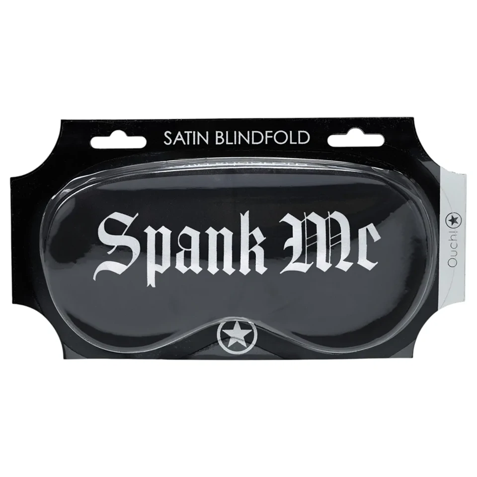 Ouch! - "Spank Me" feliratos szatén szemmaszk (fekete)
