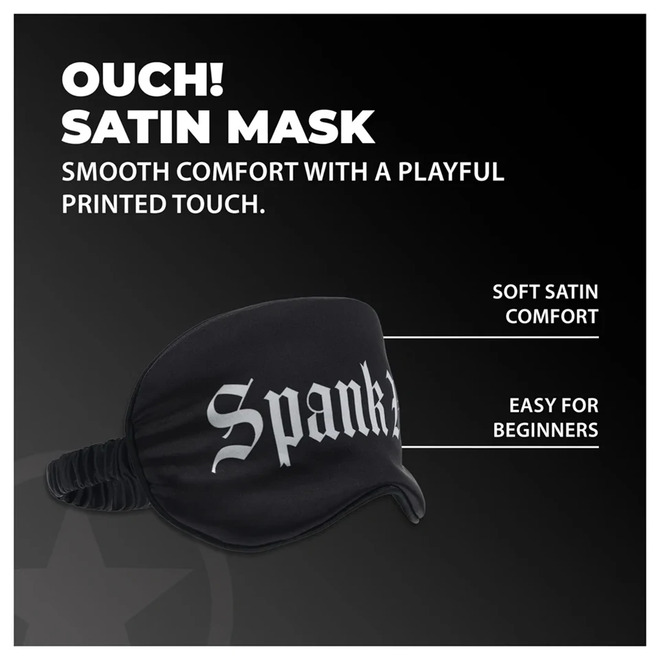 Ouch! - "Spank Me" feliratos szatén szemmaszk (fekete)