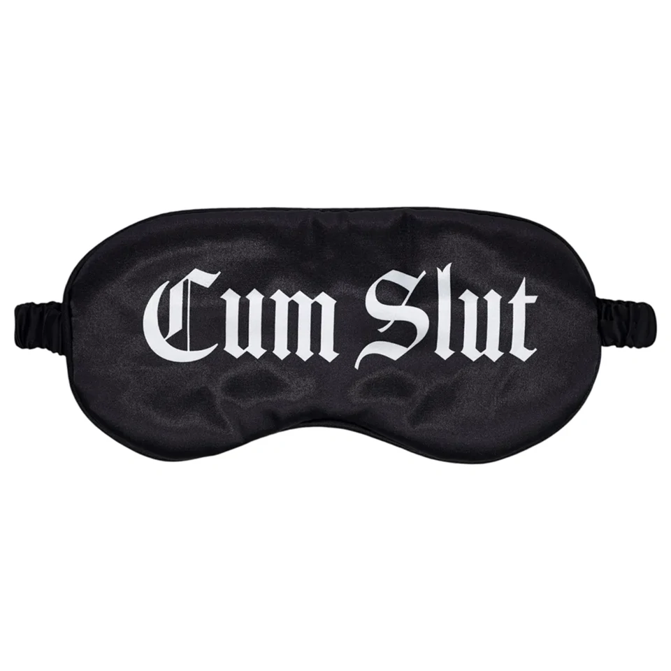 Ouch! - "Cum Slut" feliratos szatén szemmaszk (fekete)