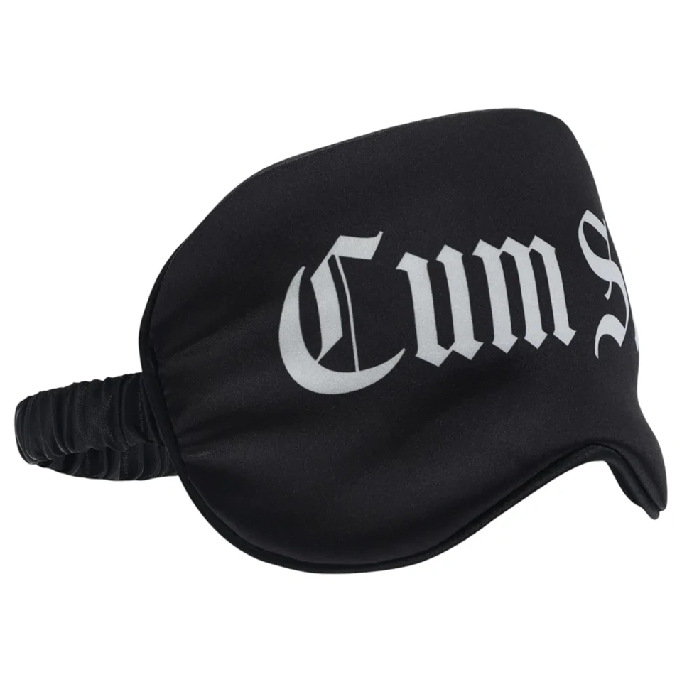 Ouch! - "Cum Slut" feliratos szatén szemmaszk (fekete)