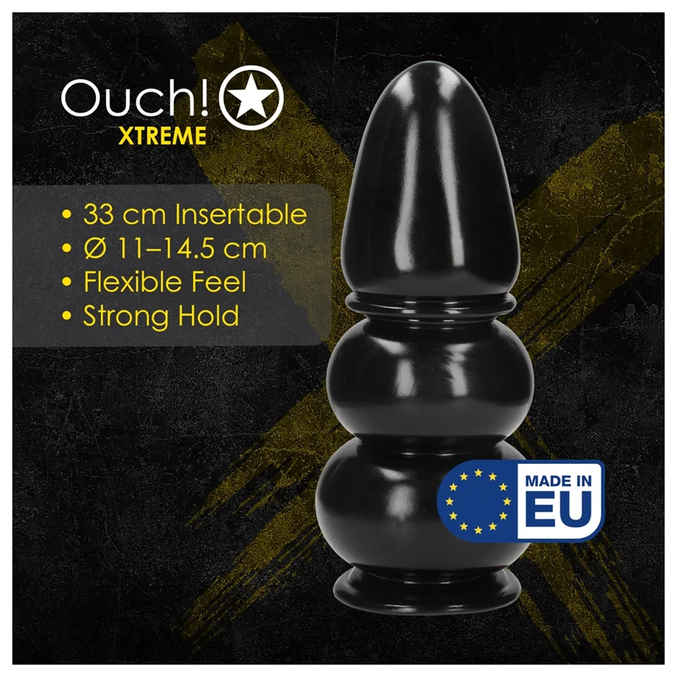 Ouch! Ultra Collosus - extra méretű anál plug (fekete) - 33 cm