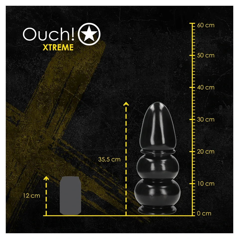 Ouch! Ultra Collosus - extra méretű anál plug (fekete) - 33 cm