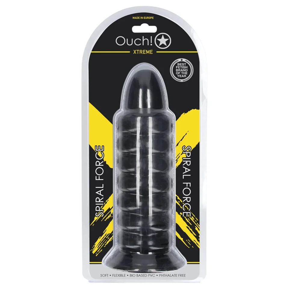 Ouch! Spiral Force - csavart anál plug (fekete) - 23,5 cm