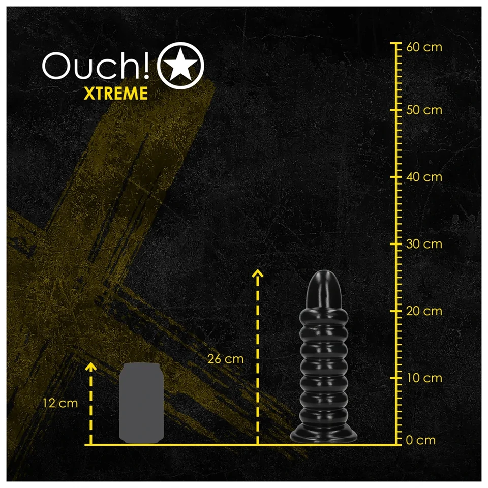 Ouch! Spiral Force - csavart anál plug (fekete) - 23,5 cm