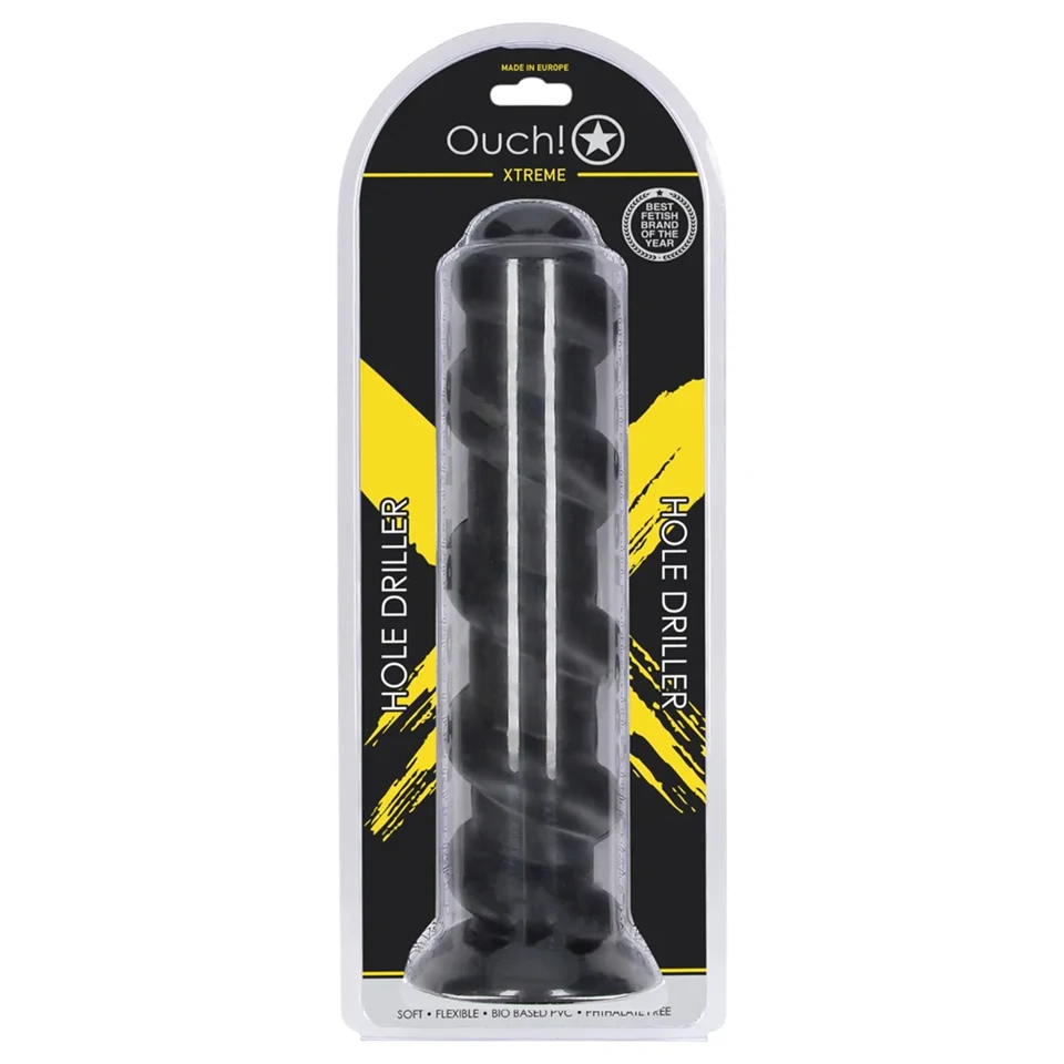 Ouch! Hole Driller - óriás anál plug (fekete) - 31,5 cm