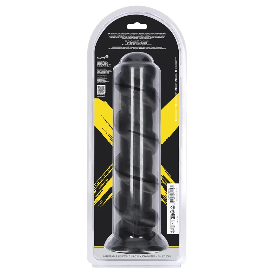 Ouch! Hole Driller - óriás anál plug (fekete) - 31,5 cm